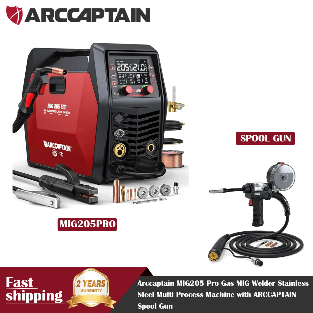 2026 ARCCAPTAIN 205A 6-in-1 MIG Welder, APP Control, 120V/240V with Spool Gun