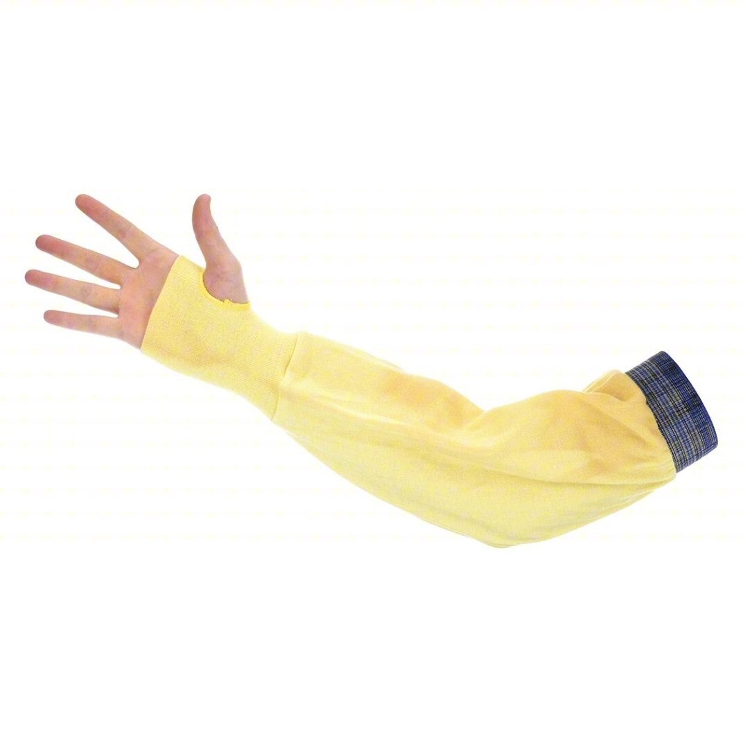 12 Sleeves Ansell Made W/ Kevlar FR Yellow Sleeve 22″ Sleeves W/ Thumb Hole