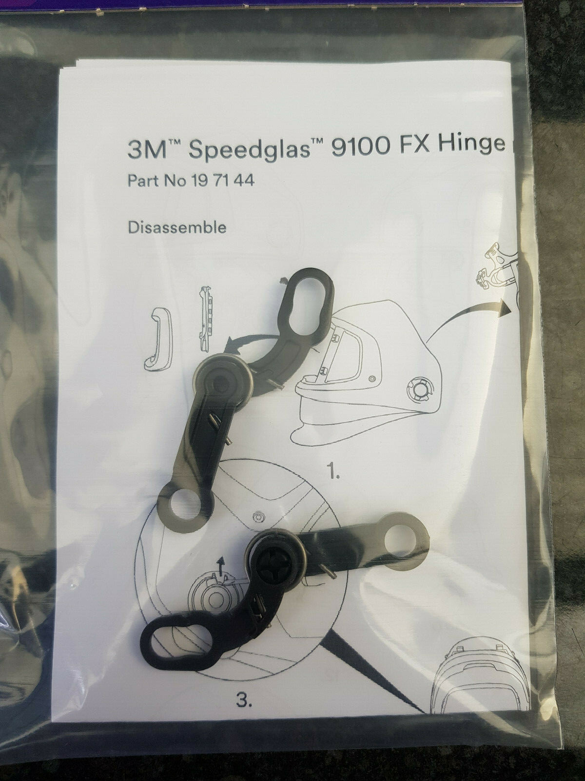 1 PAIR 3M SPEEDGLAS 9100FX WELDING HELMET HINGE MECHANISM 197144