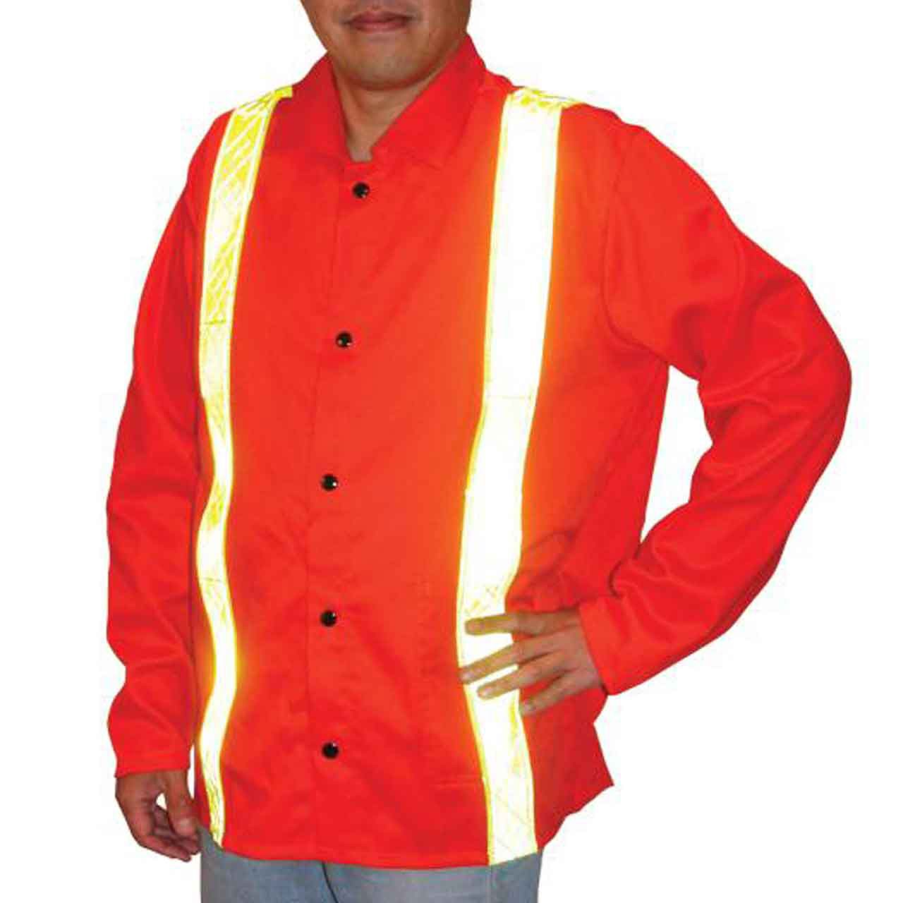 Tillman 6230DRT 30″ 9 oz. Orange FR Cotton with Yellow Reflective Tape 3X-Large