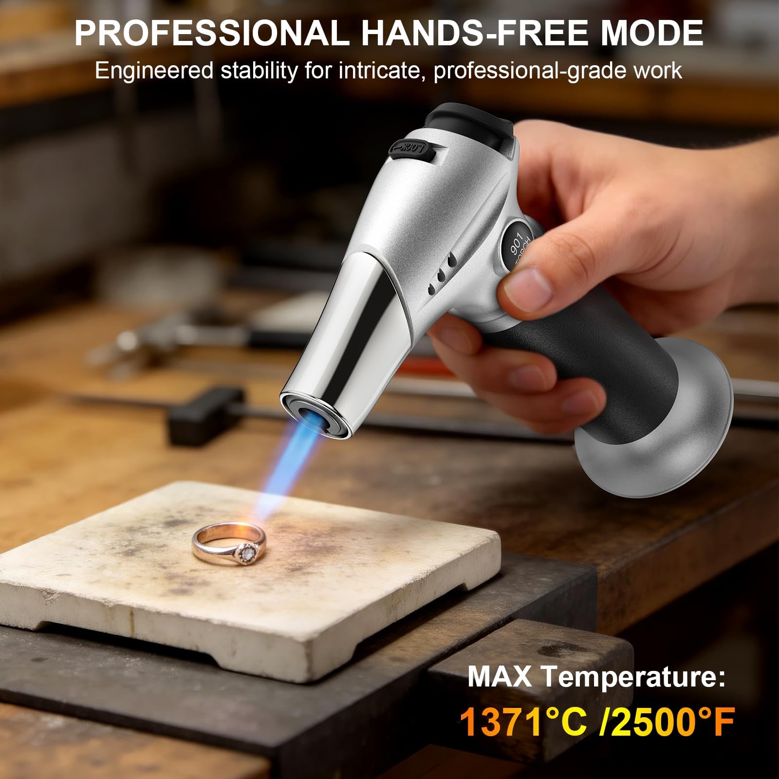 TBTEEK Butane Torch, Kitchen Torch Cooking Black-Sliver, Silver-black