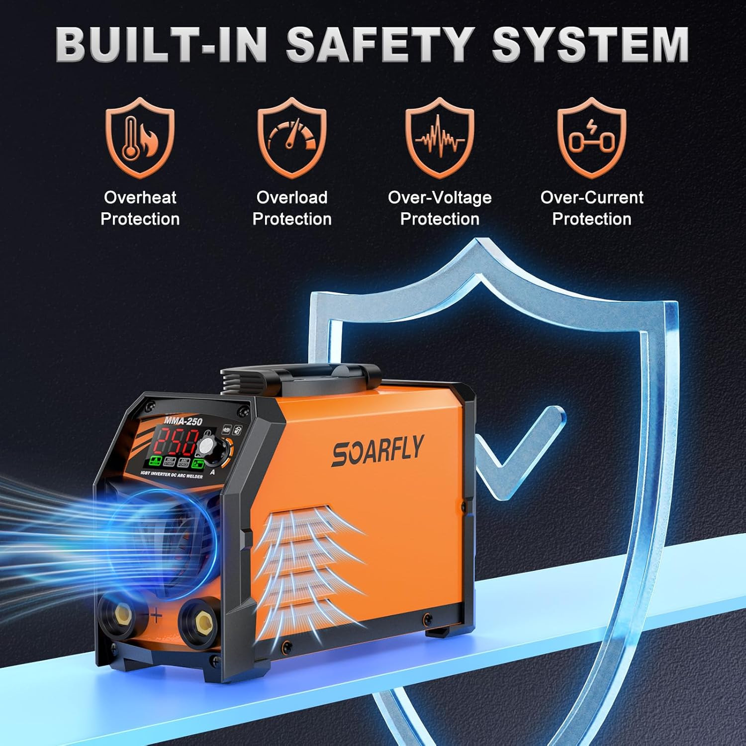 Stick Welder, 250Amp ARC Welding Machine with Large LED Display, Dual