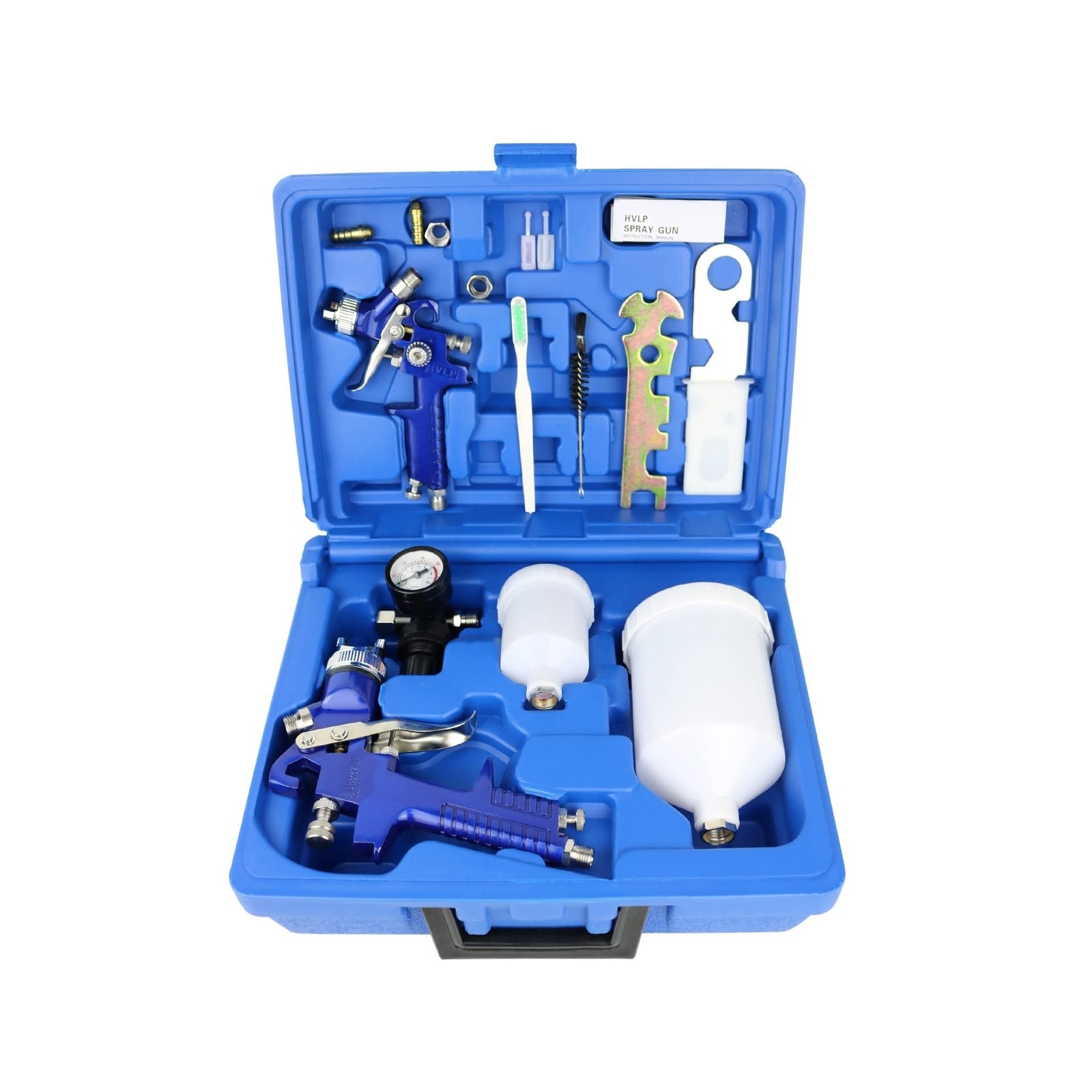 HVLP Air Gravity Spray Gun Set,2-Sprayer paint Gun,0.8mm 150ml & 1.4mm 600ml …