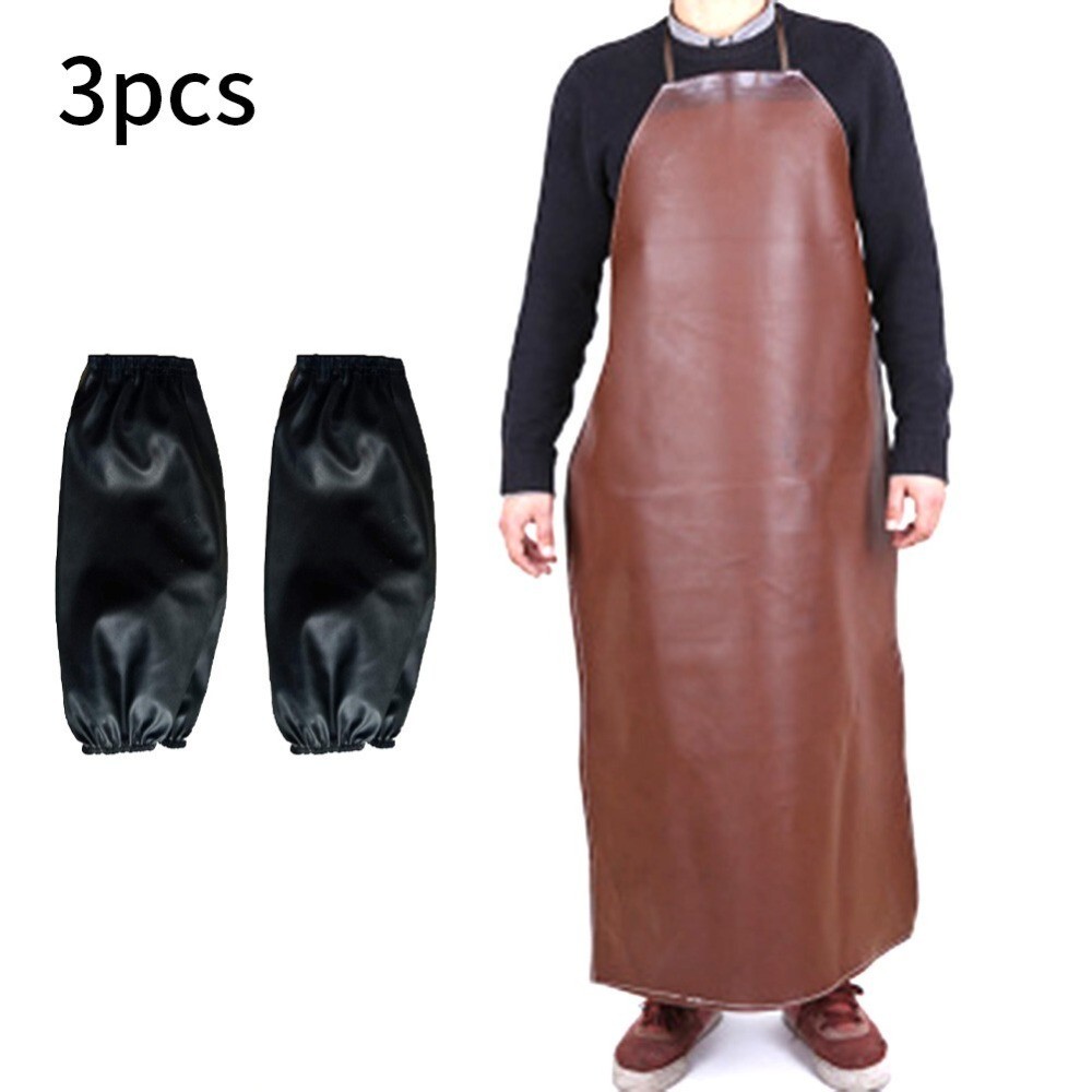 Leather Welding Work Apron Heat Resistant & Flame Retardant Welder Bib 38.2 Inch