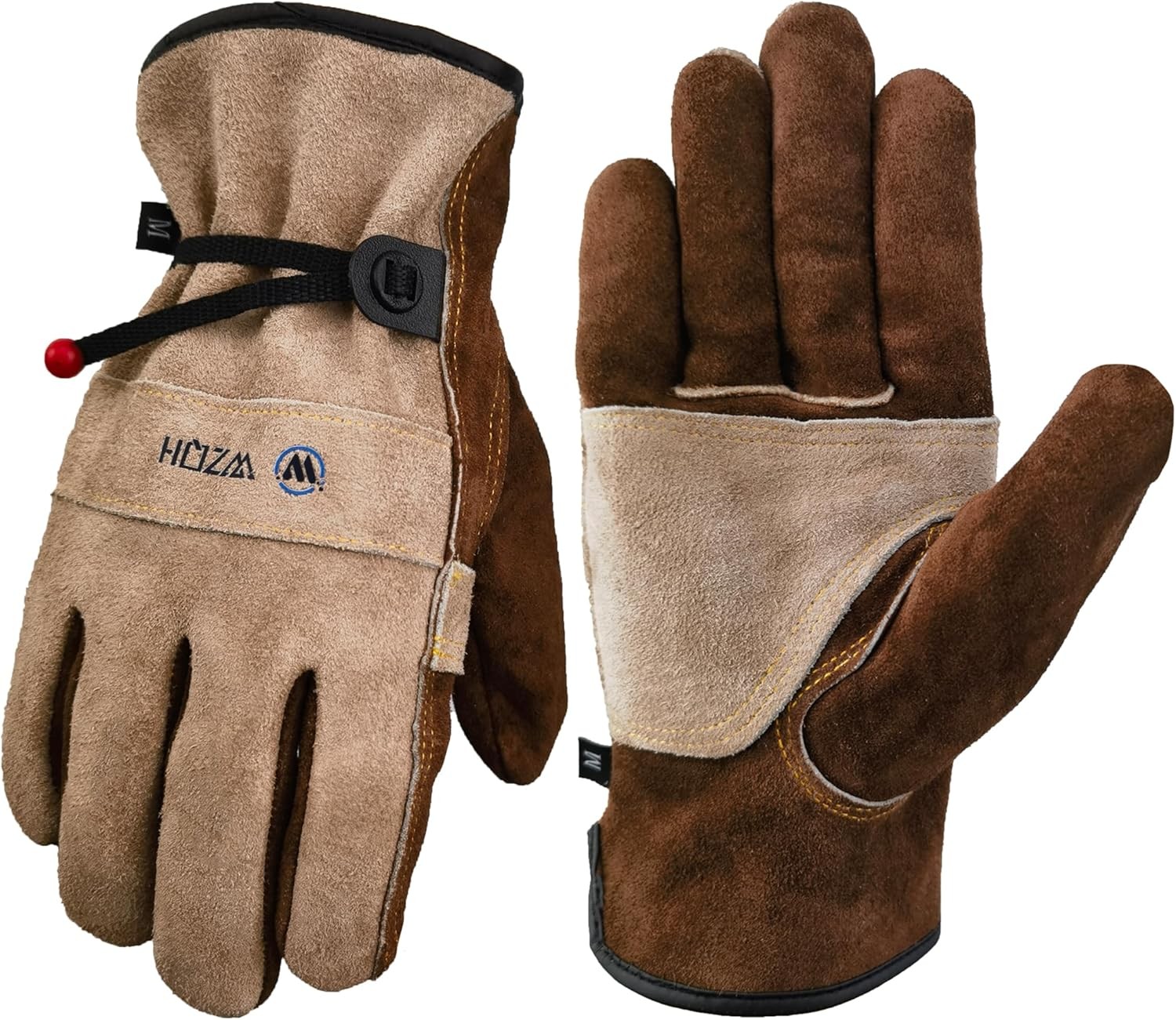 Leather Work Gloves for Men or Women. Small (Pack of 1), Coffee – Grey