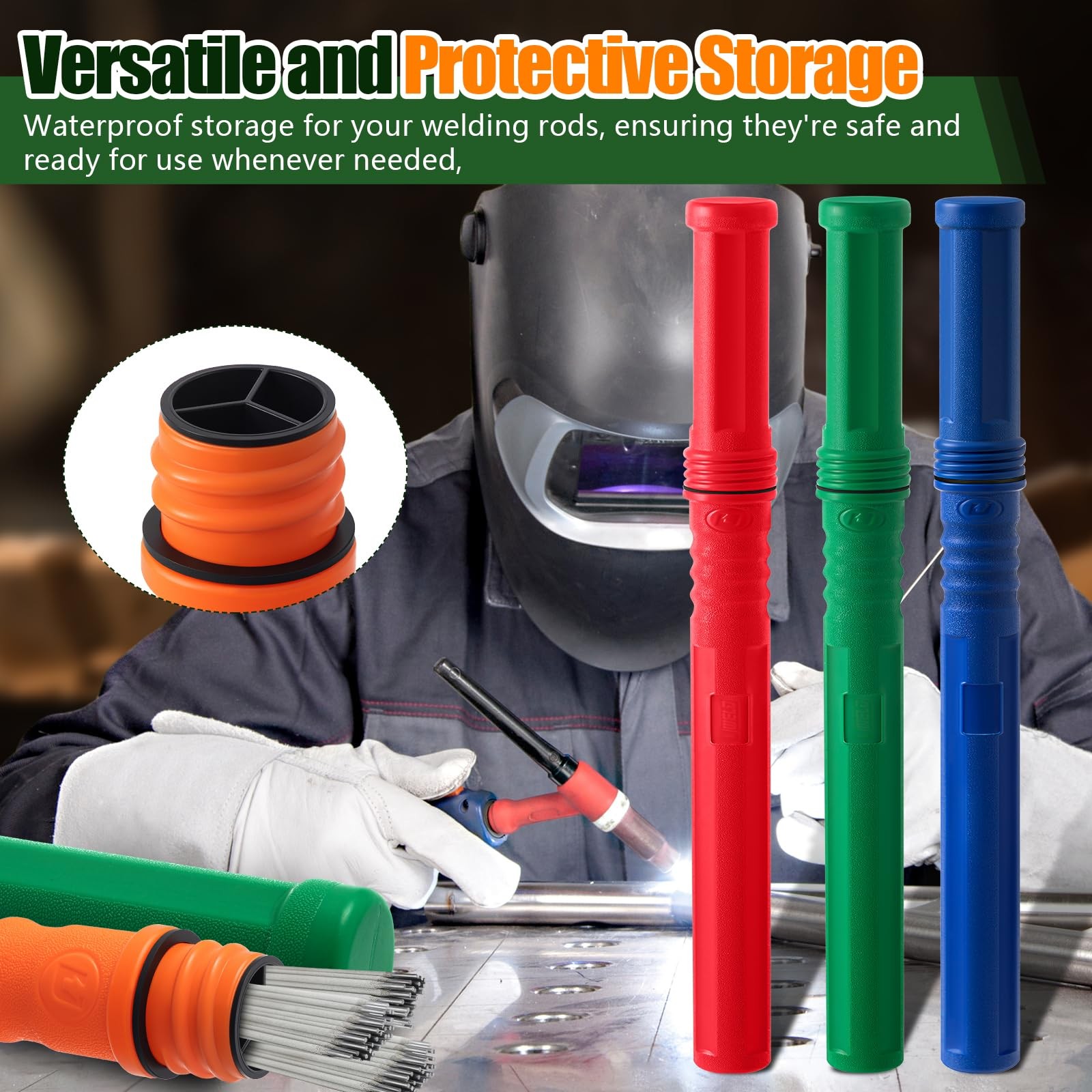 Welding Rod Storage Canister with Cap for Tig Rods and Electrodes