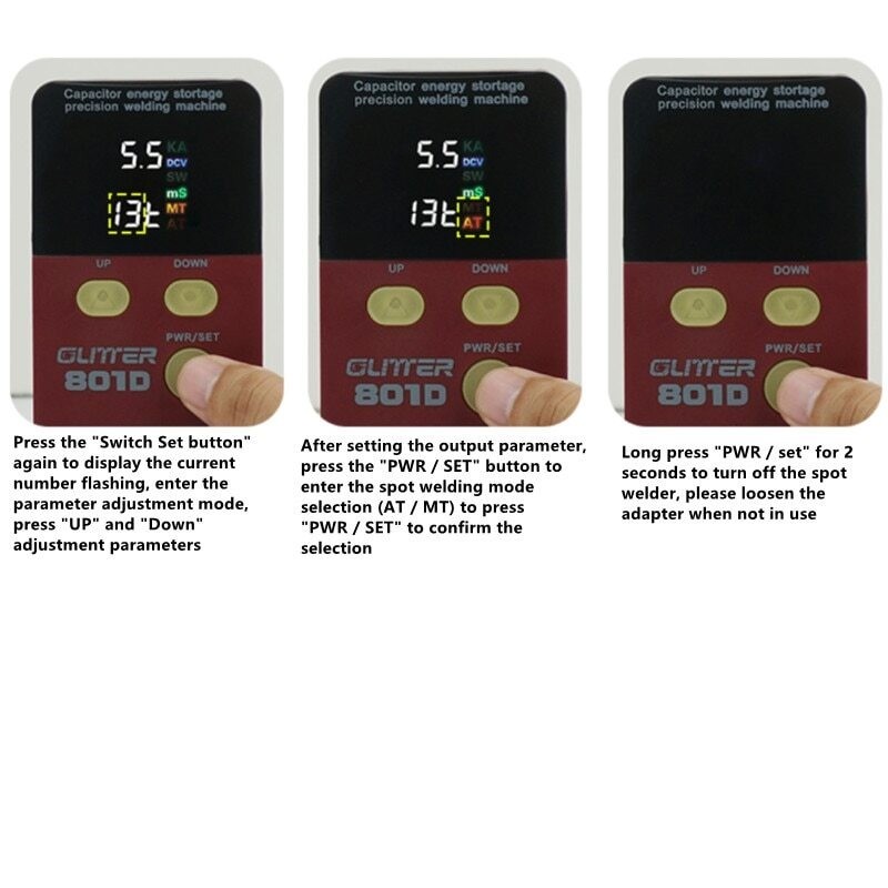 Energy-Stored Pulse Handheld Mini Welding Device Battery Spot Welder 801B