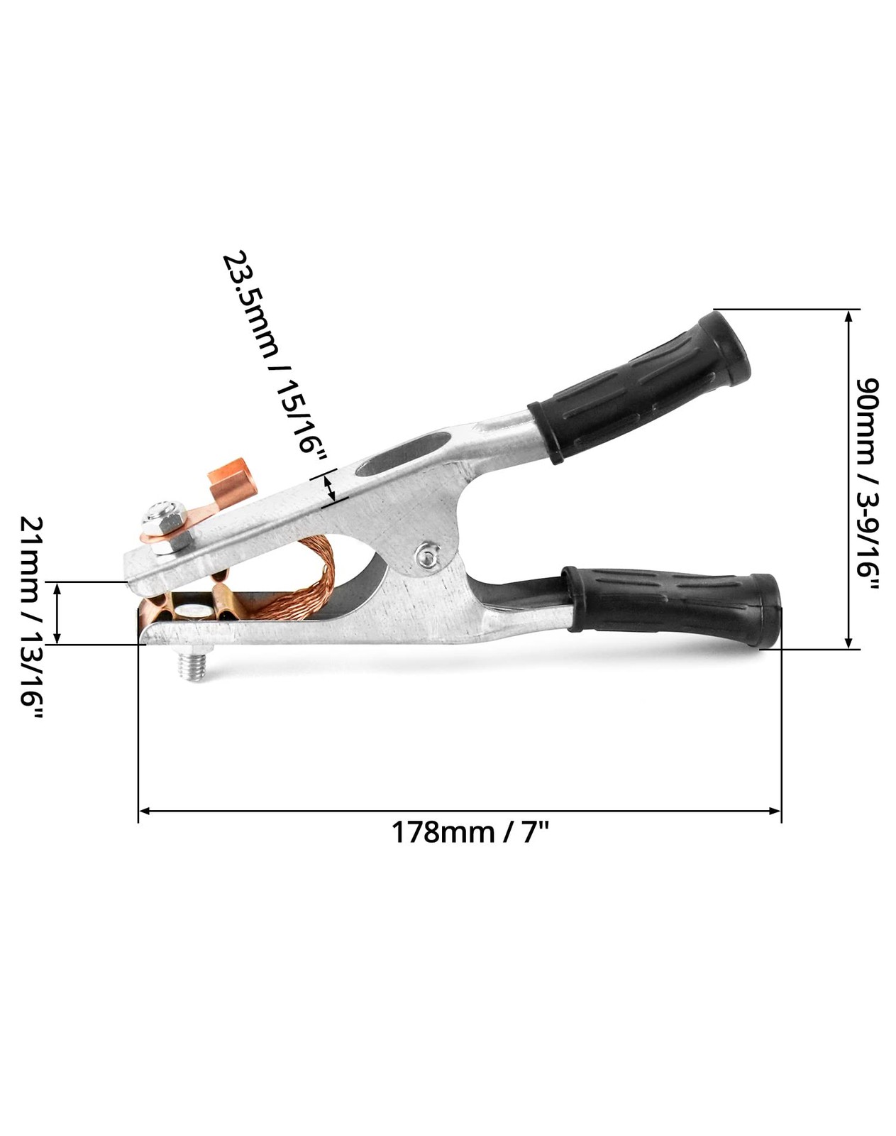 QWORK Welding Ground Clamp, 2 Pack 500AElectroplated Ground Clamp Copper