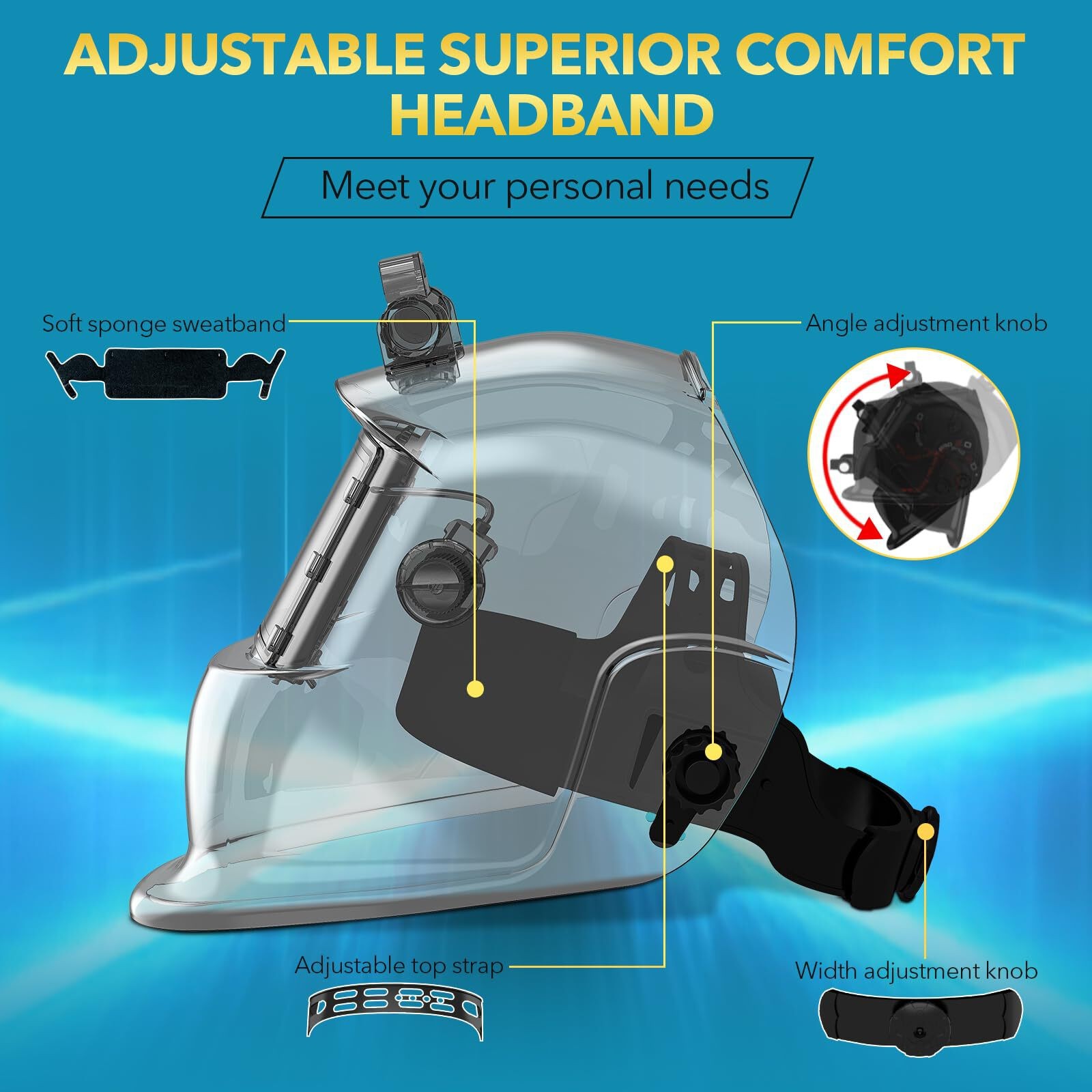 Welding Helmet with Light Auto Darkening, True Color, Shade 4/9-13 Solar Powered