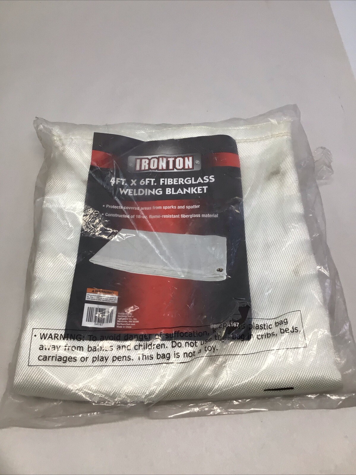 Ironton 4ft x 6ft Fiberglass Welding Blanket Thermal Insulation