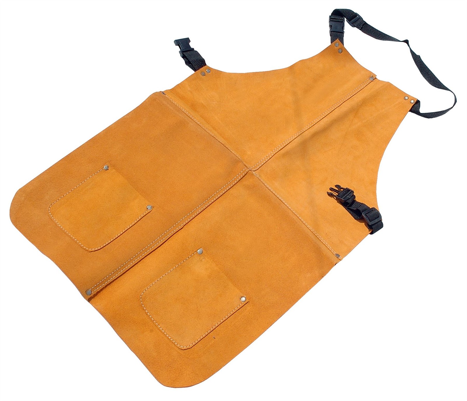 Suede Leather Welding Apron Heavy Duty 2 Pockets Blacksmith Glazier