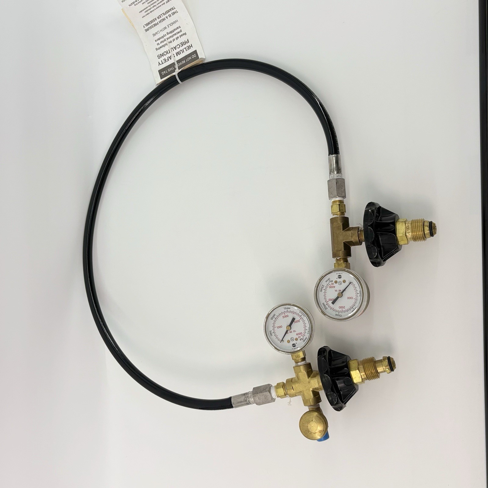 USG Helium Transfill Hose Assembly 36in Dual Gauges New With Inflator Read Ds