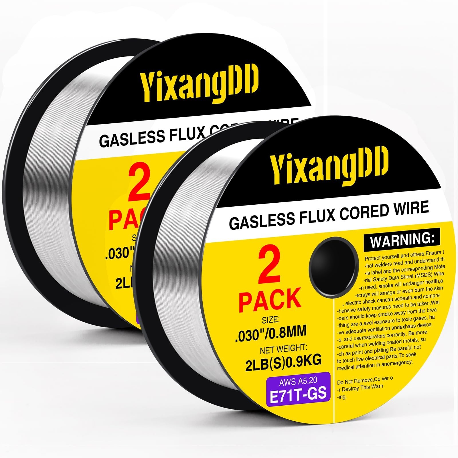2 Pack 030 Flux Core Welding Wire E71T-GS | Gasless Mild Steel Mig Wire 2 Lb