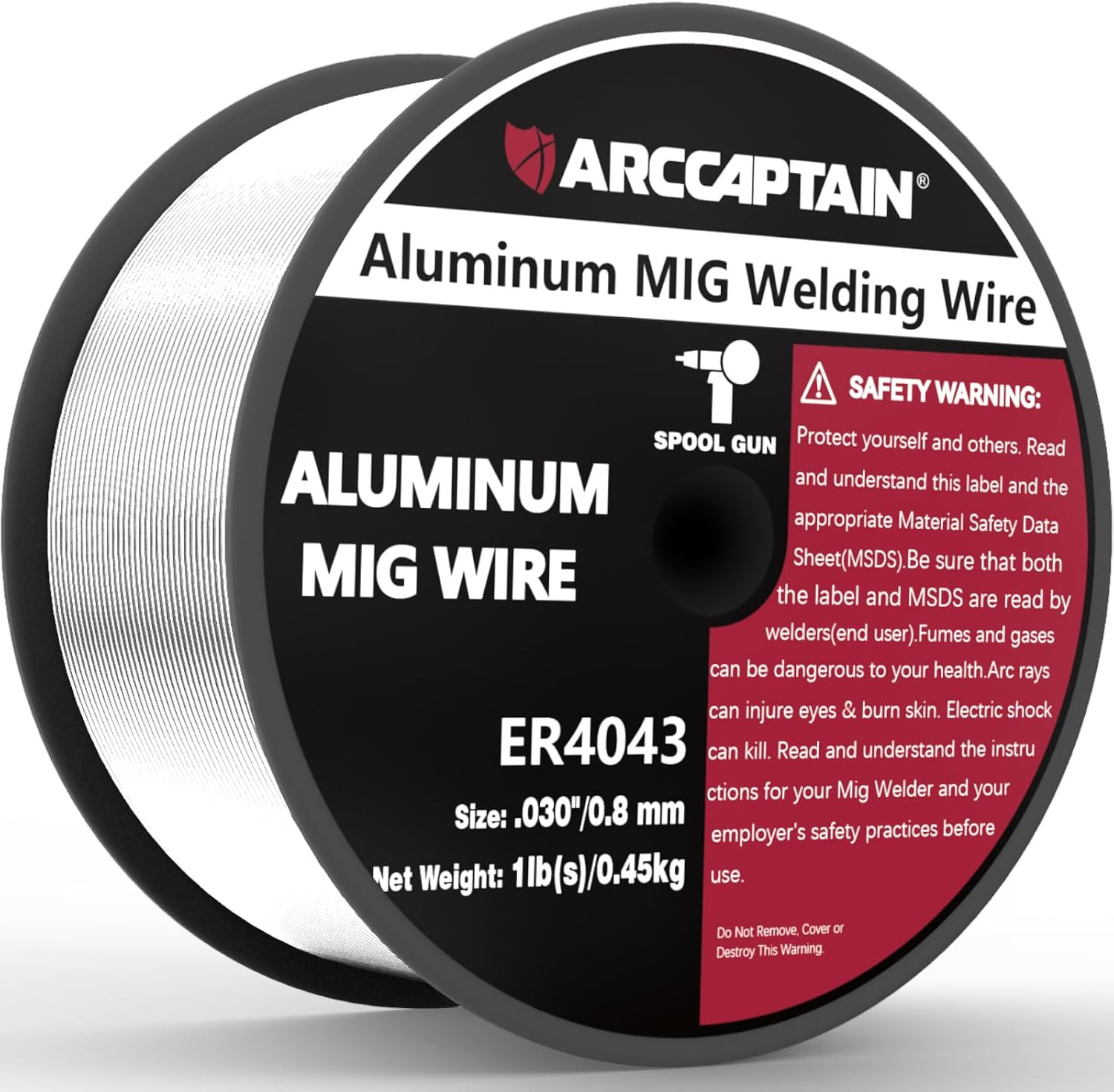 ARCCAPTAIN .030″/.035″ Silicon Aluminum MIG Welding Wire ER4043 1LB Roll Wire US
