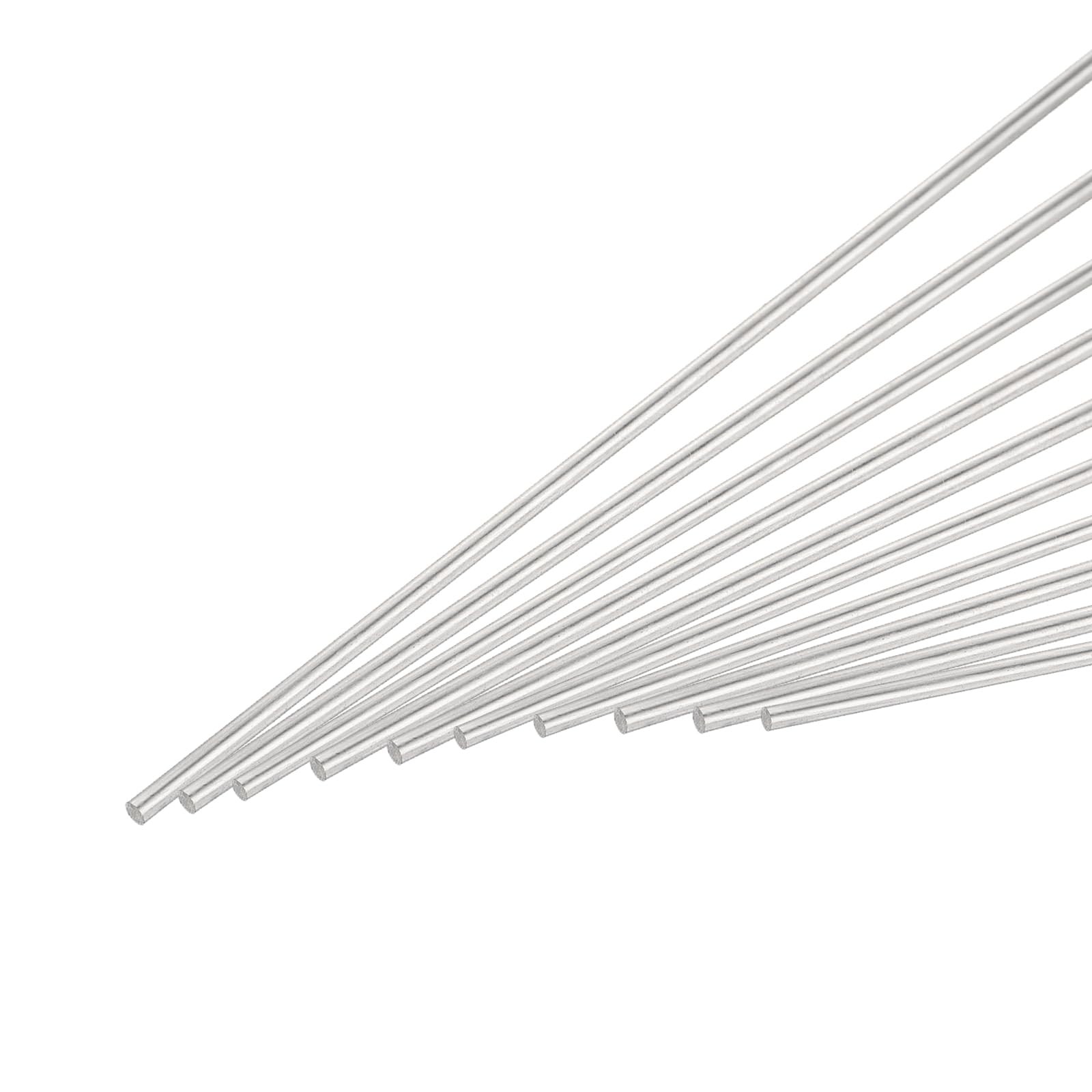uxcell 2mm x 300mm Stainless Steel Round Rod, Metal x 300mm, silver tone