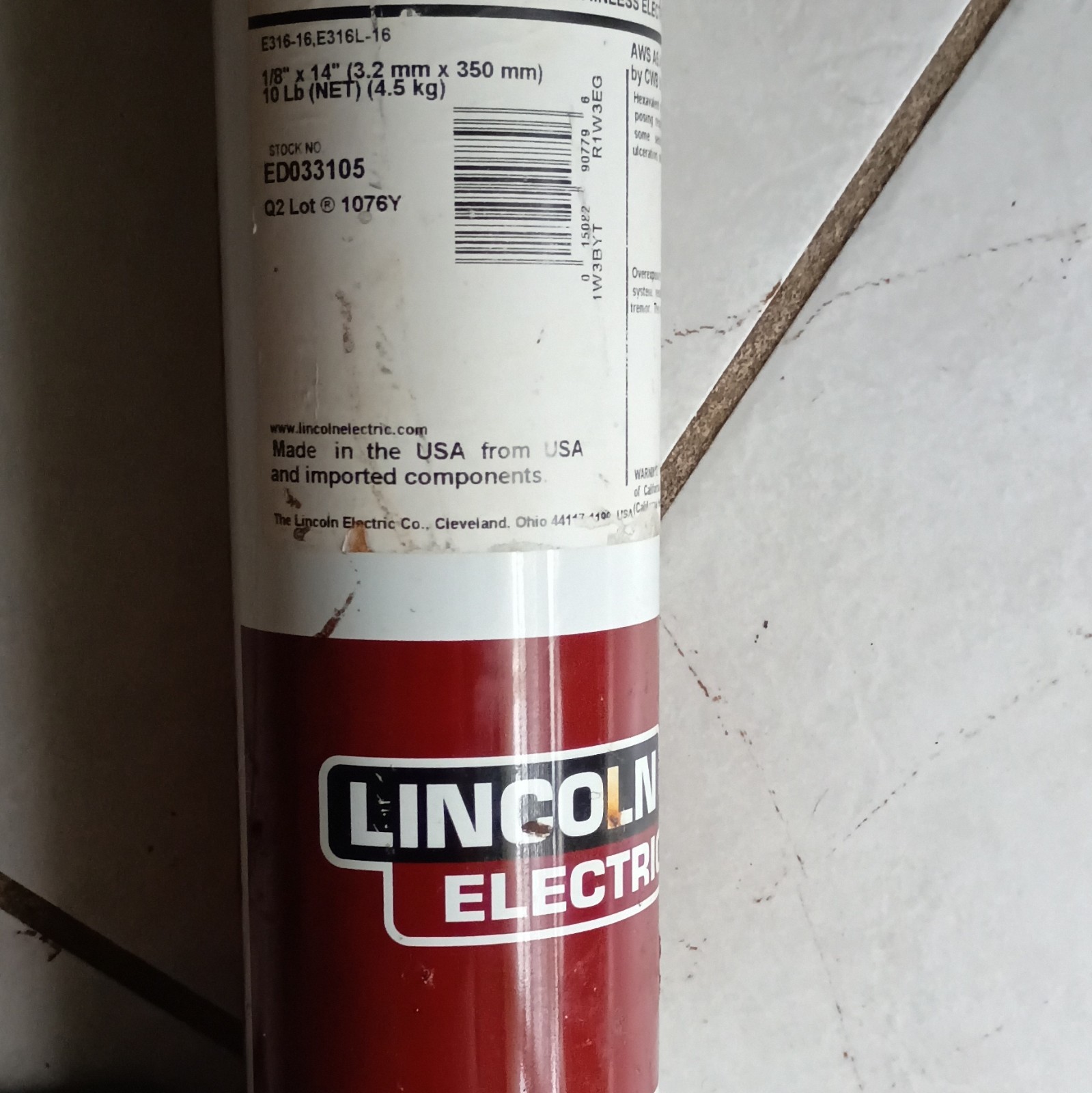 Lincoln Electric Excalibur E316L-16 Stainless Arc Rods 1/8″ x 14 ED033105