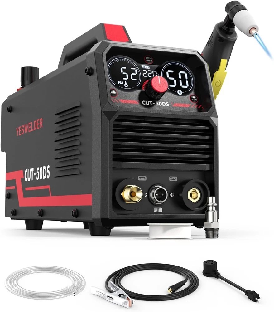 CUT-50DS Plasma Cutter, 50Amp Air Power Large Digital Display 110/220V Dual Volt