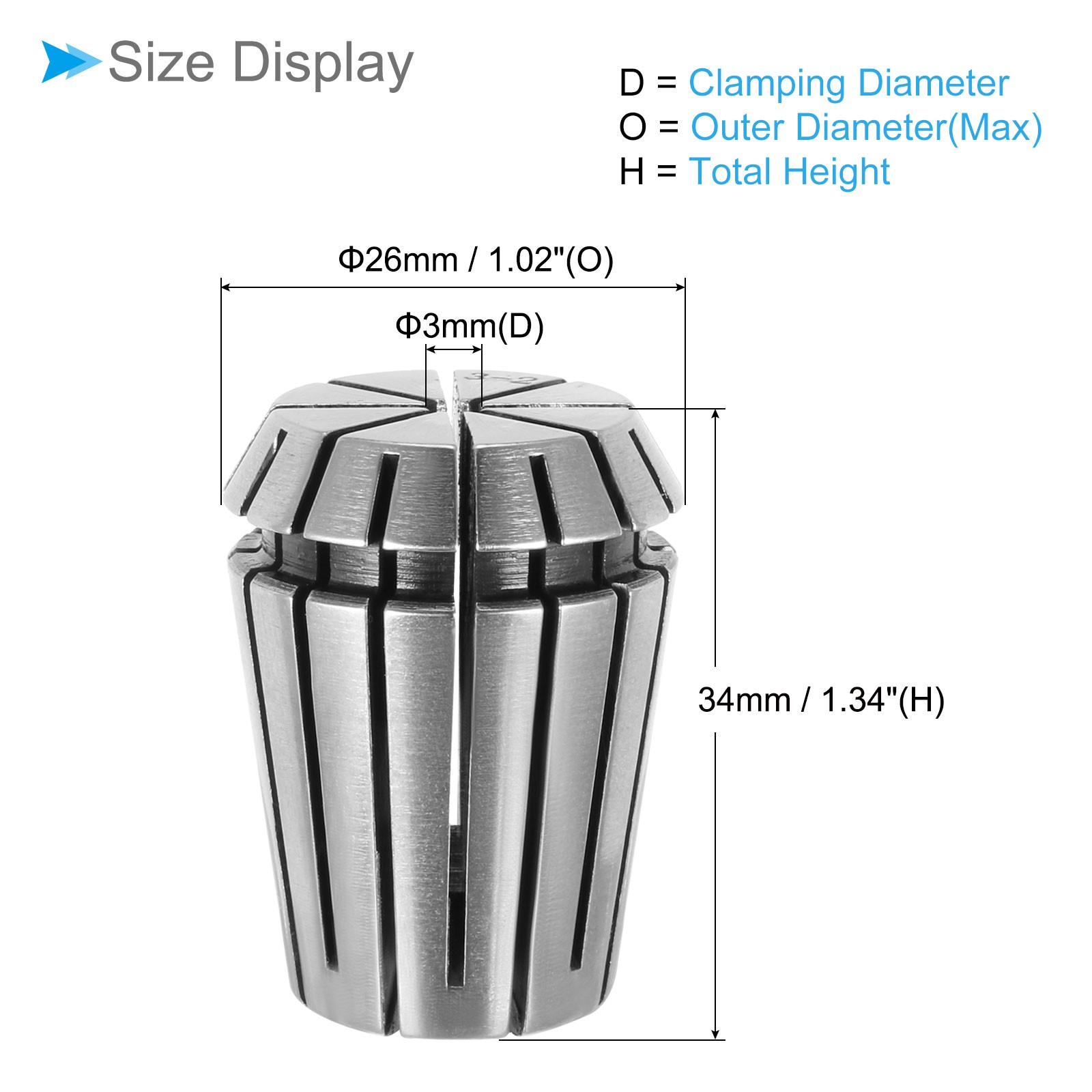 Spring Collet Chuck ER-25 Spring Collet 3mm Clamping Diameter 40Cr Steel