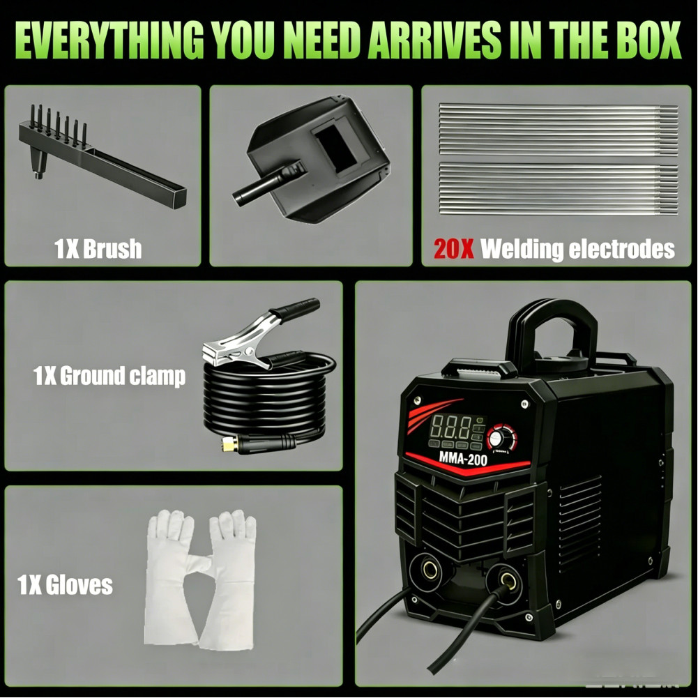 200A MMA200 ARC Welder 110V/220V Dual Voltage Portable Inverter Welding Kit IGBT