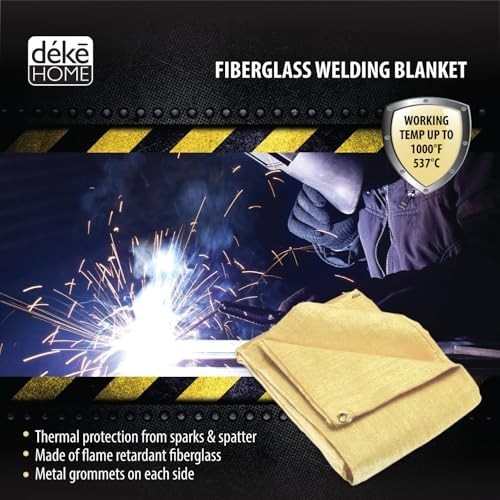 Fireproof Welding Blanket 4×6 ft Heavy Duty Fiberglass Heat Shield 1000F