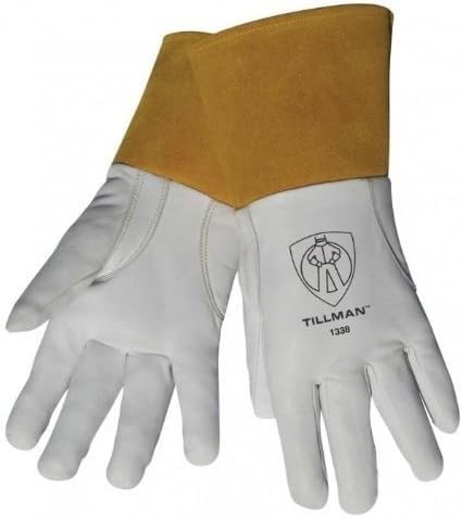 Tillman 1338 Top Grain Goatskin TIG Welding Gloves 1 Count (Pack of 1), White