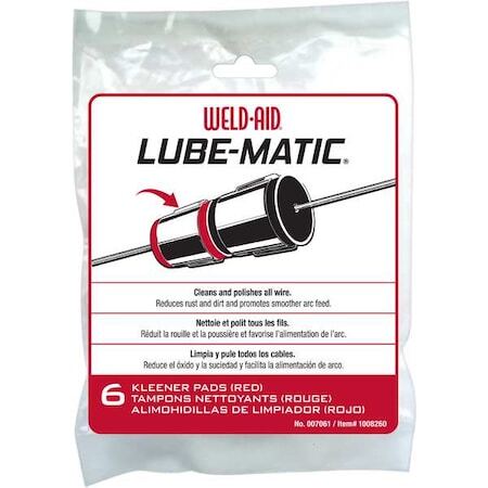 Weld-Aid 007061 Lube-Matic Cleaner Pads, Felt, For Use With Wire Feeders, Red,
