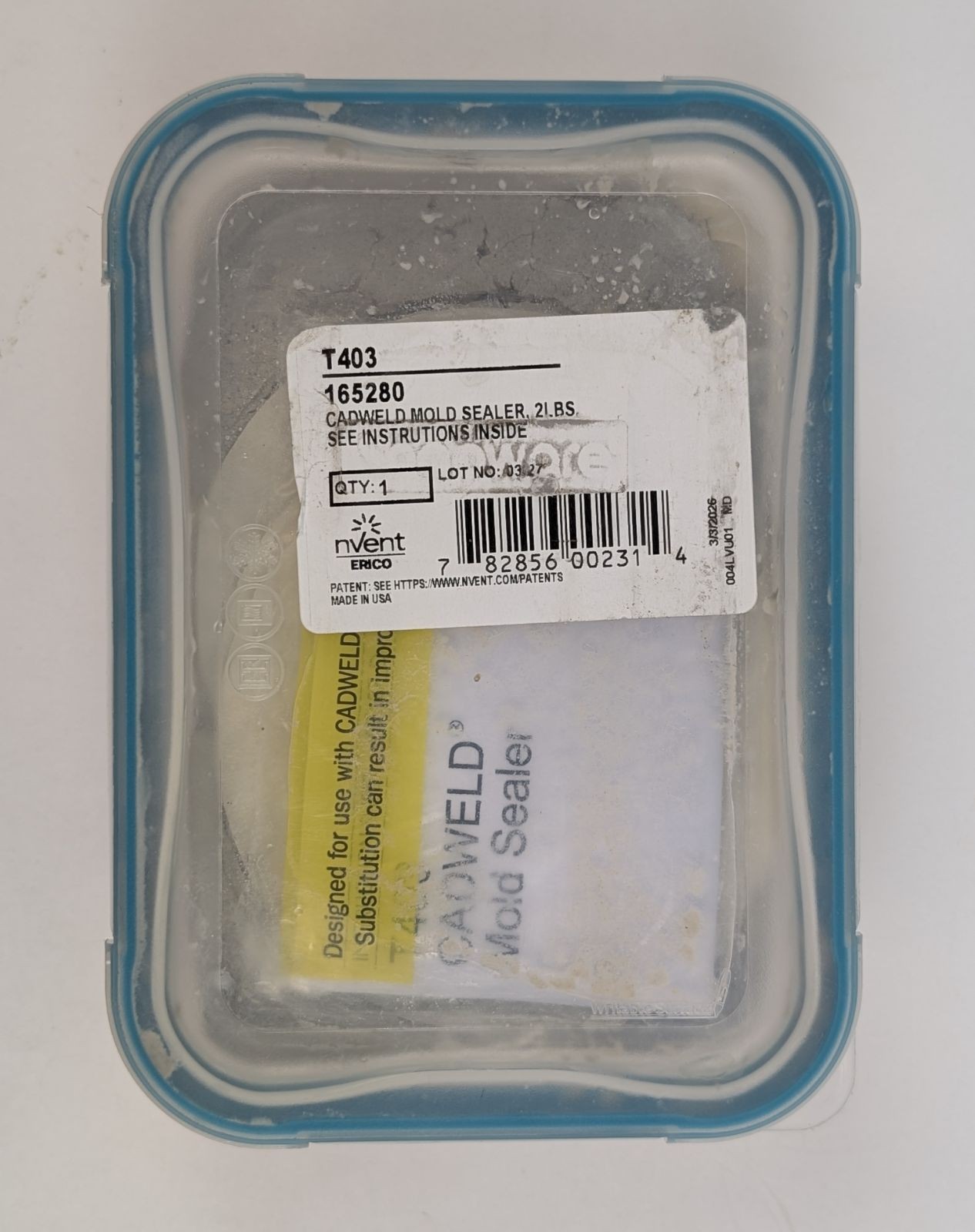 nVent ERICO Cadweld T403 Mold Sealer 165280 Exothermic Welding Putty 2 lbs