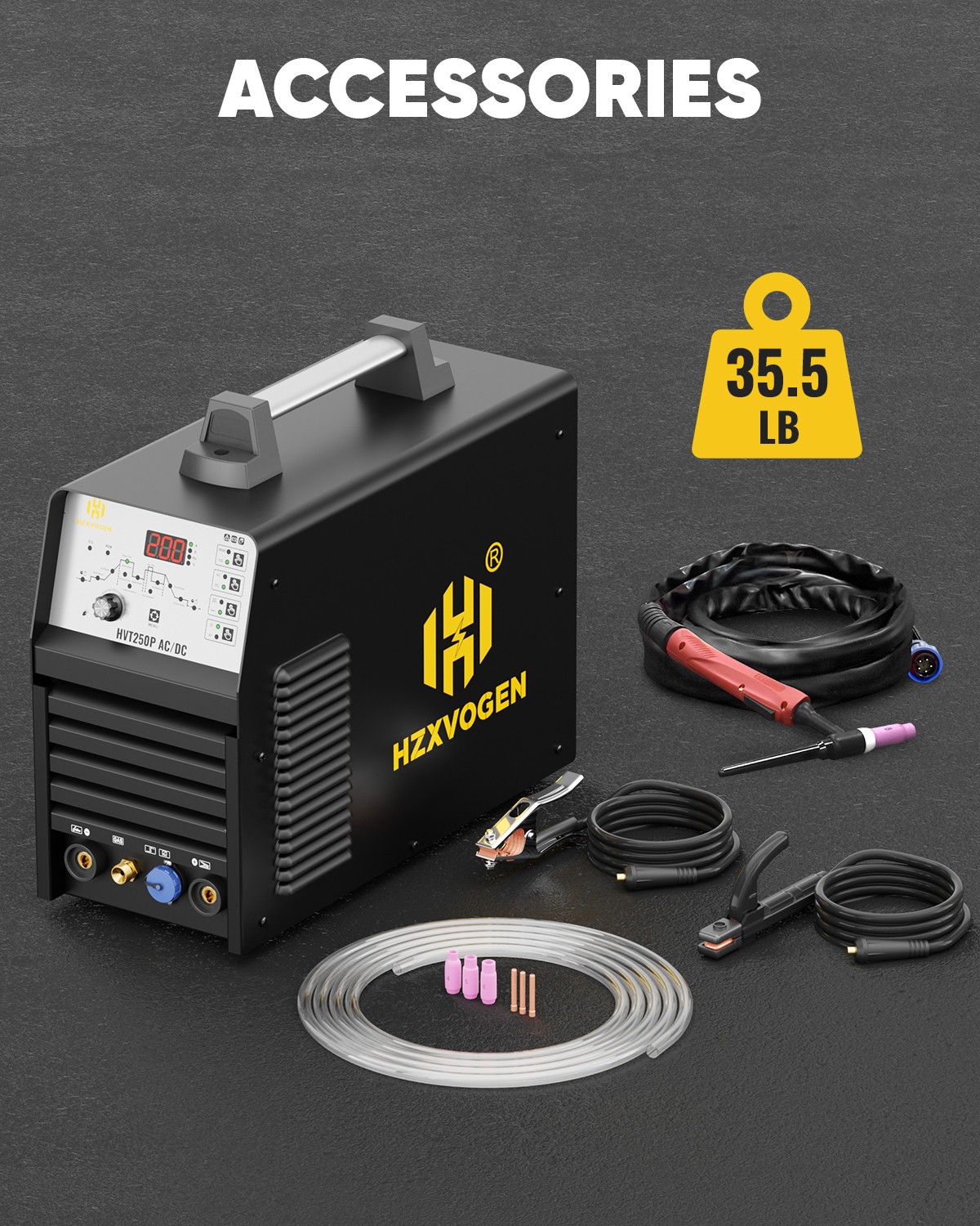 200A AC/DC Aluminum TIG Welder with Pulse TIG/HF TIG/Pulse TIG/SPOT TIG/Stick