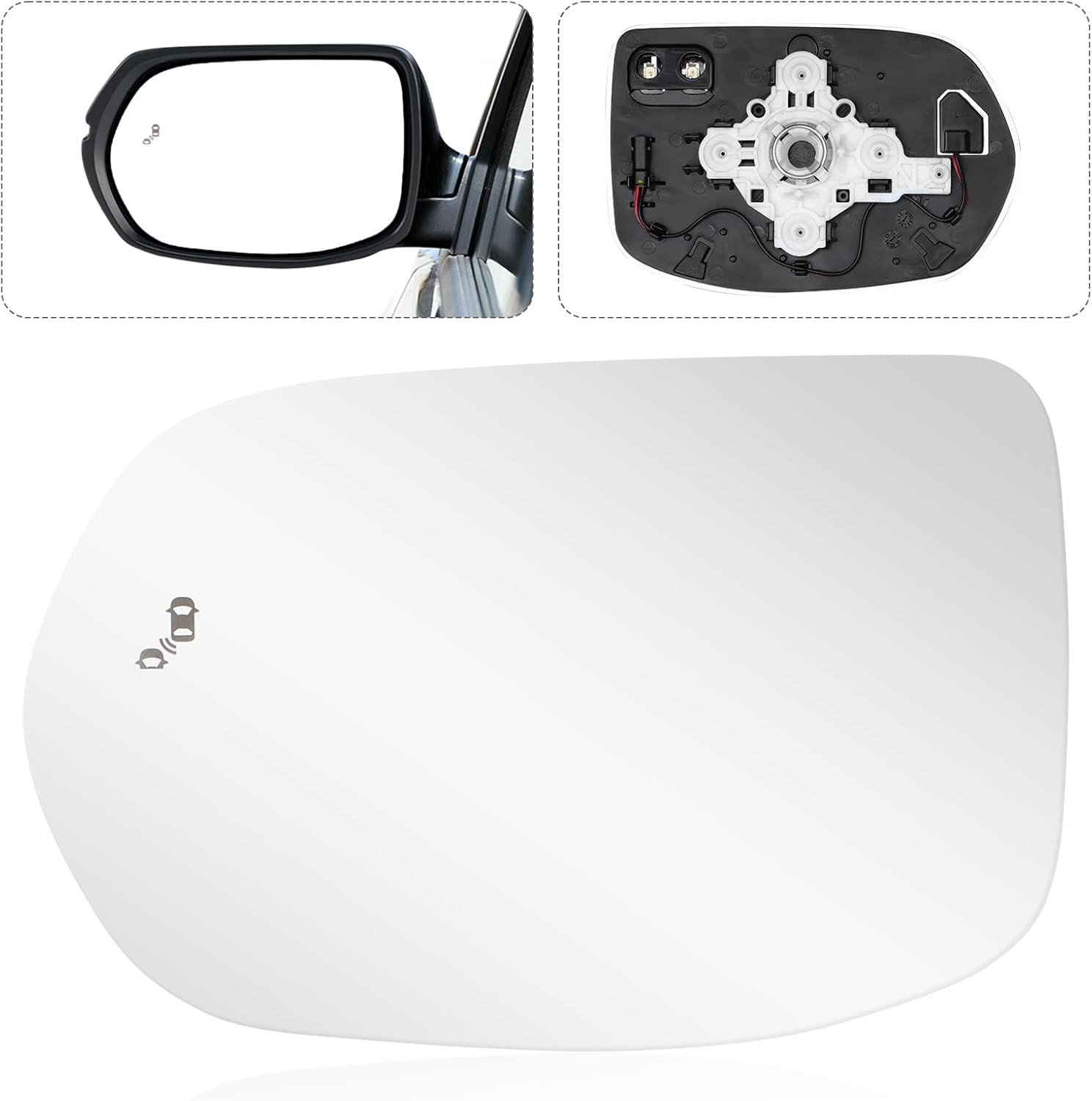 Mirror Glass Compatible with CRV 2017 2018 2019 2020 2021 2022, Left Driver Side