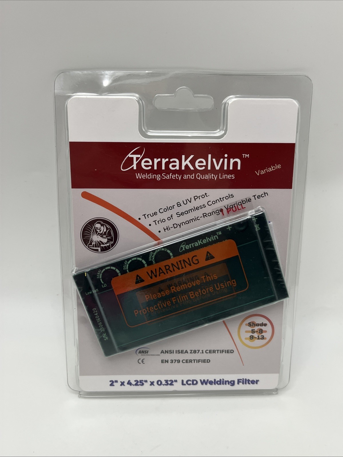 Terra Kelvin Retrofit 2” x 4.25” x 0.32” LCD Welding Filter