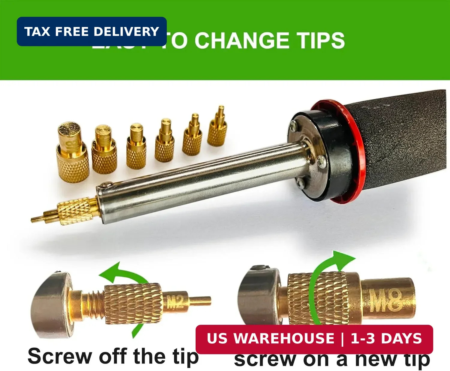 60W Digital Soldering Iron Heat Set Insert Tool with Extra Soldering Tips and He