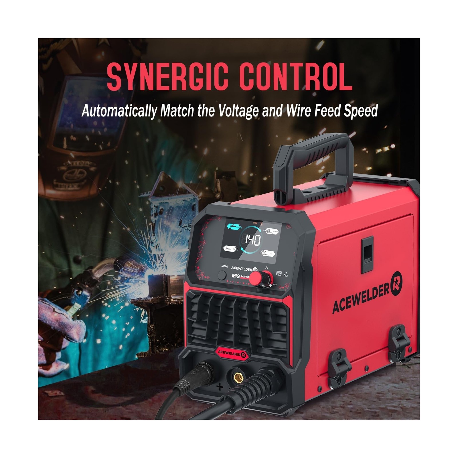 140A MIG Welder, 3 in 1 Flux Core, MIG/LIFT TIG/Stick Welding Machine 110V Po…