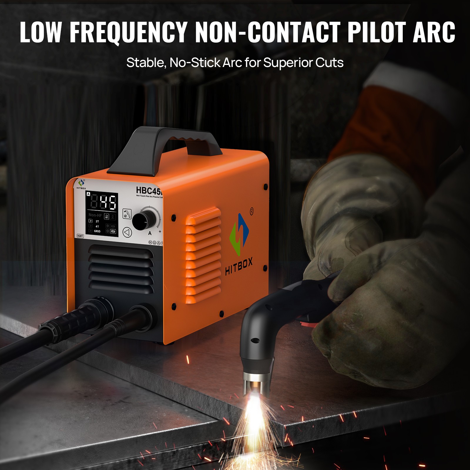 HITBOX 2T/4T Non-Touch Pilot Arc LF Plasma Cutter w Post Gas Cutting Machine Pro