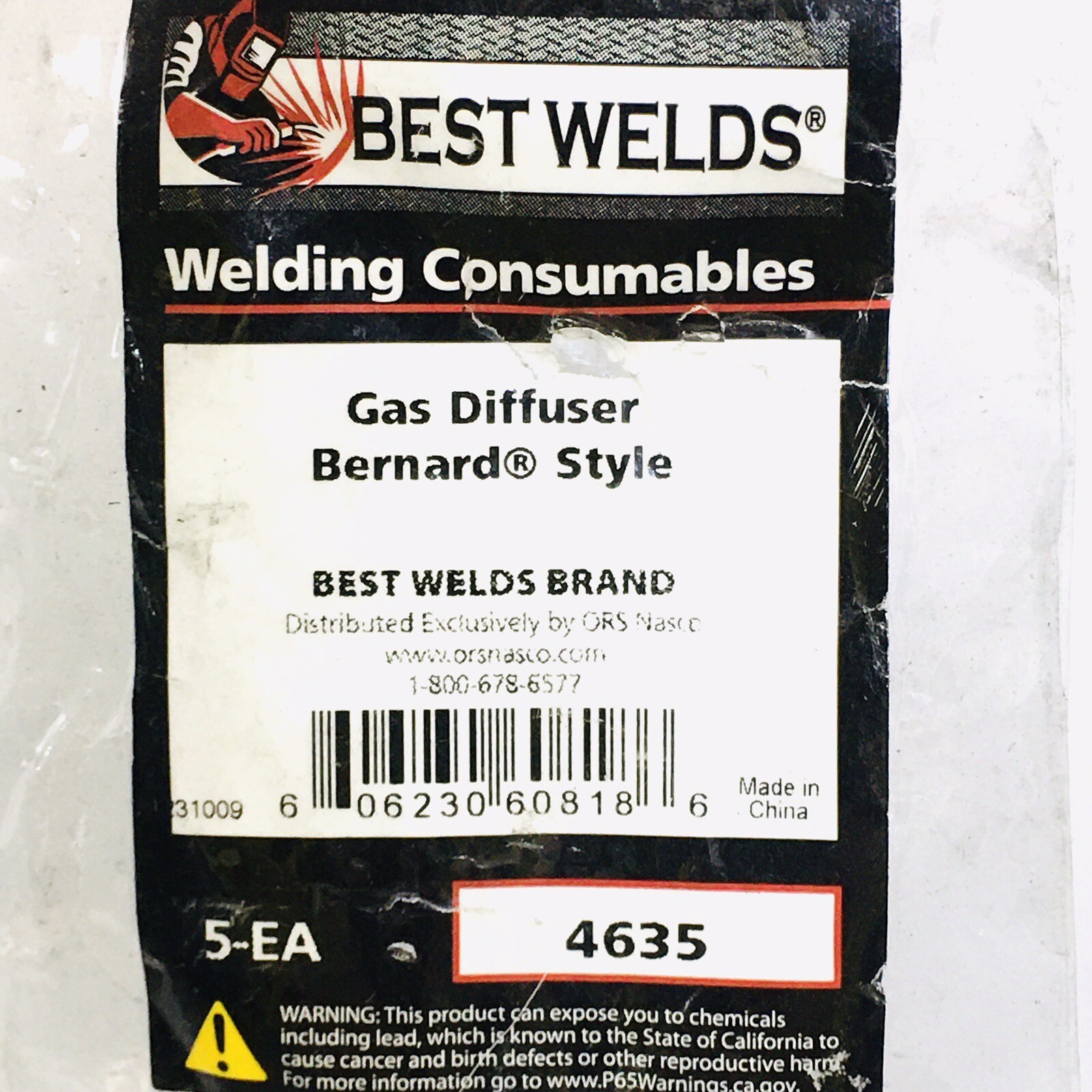 (PACK OF 5) BEST WELDS GAS DIFFUSER BERNARD STYLE 4635