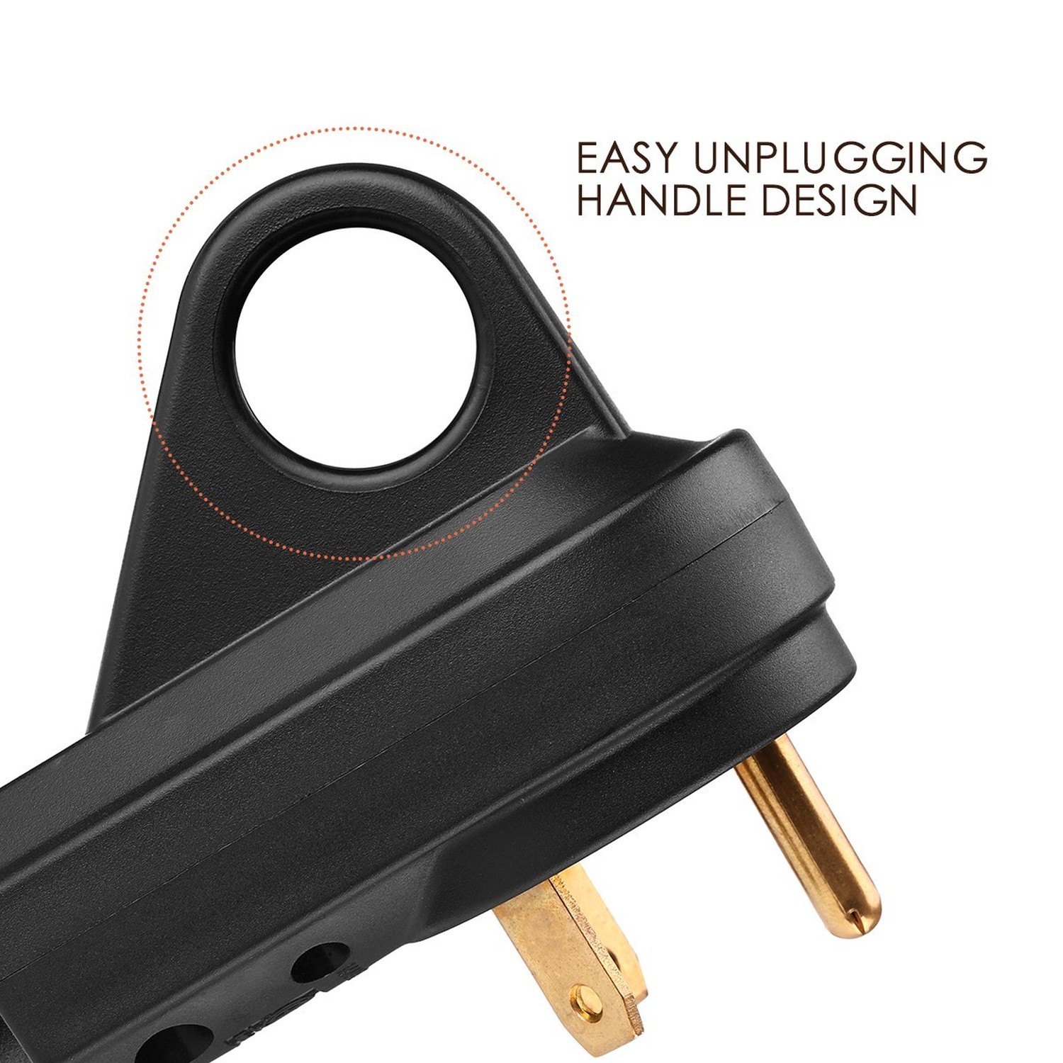 Miady 30AMP RV Replacement Male Plug with Easy Unplug Design, ETL Certified