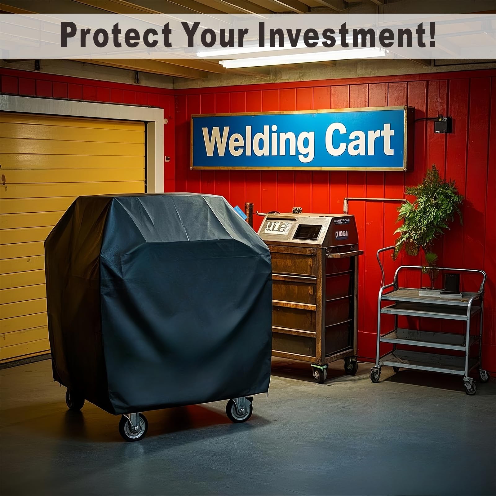 VeyoStories Welding Cart Cover, For 20-80 cu/ft Cylinders, Black