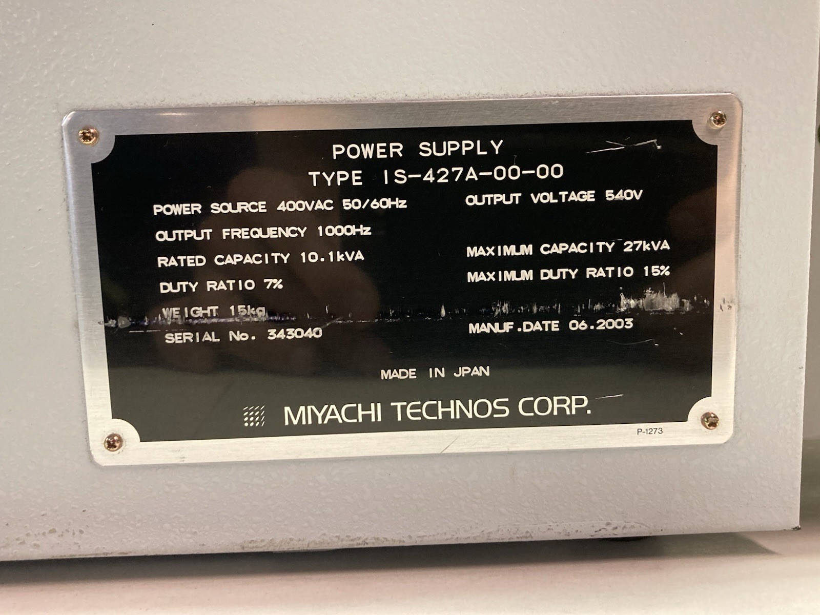 Miyachi,IS-427A-00-00,Welding Power Supply Inverter