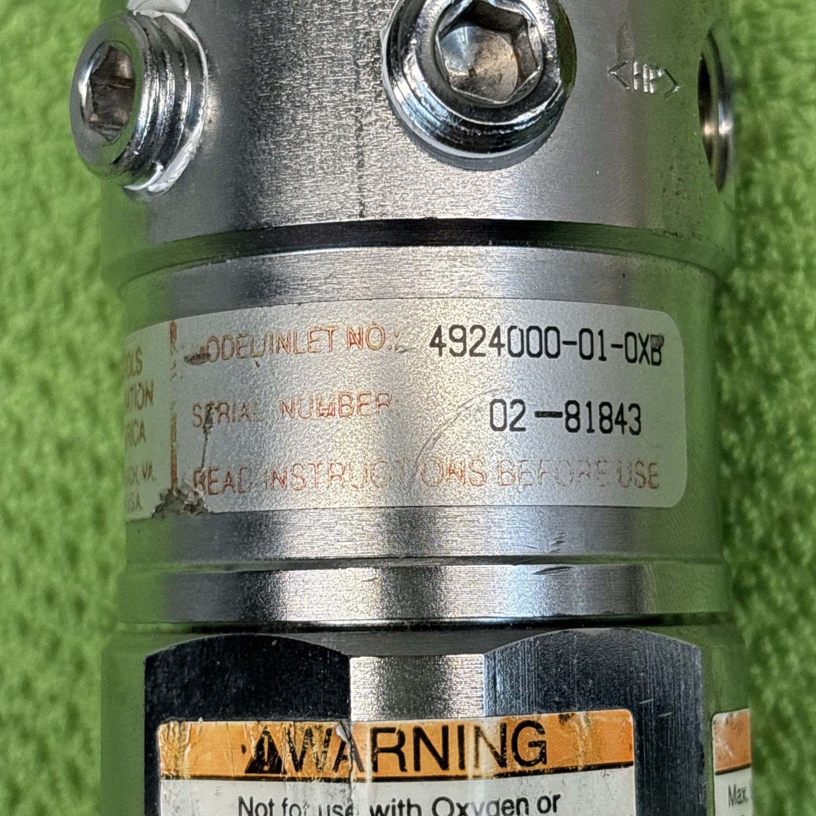 Concoa Controls Corp Model 4924000-01-0XB Regulator, 6000 PSIG, 6 Port, SS