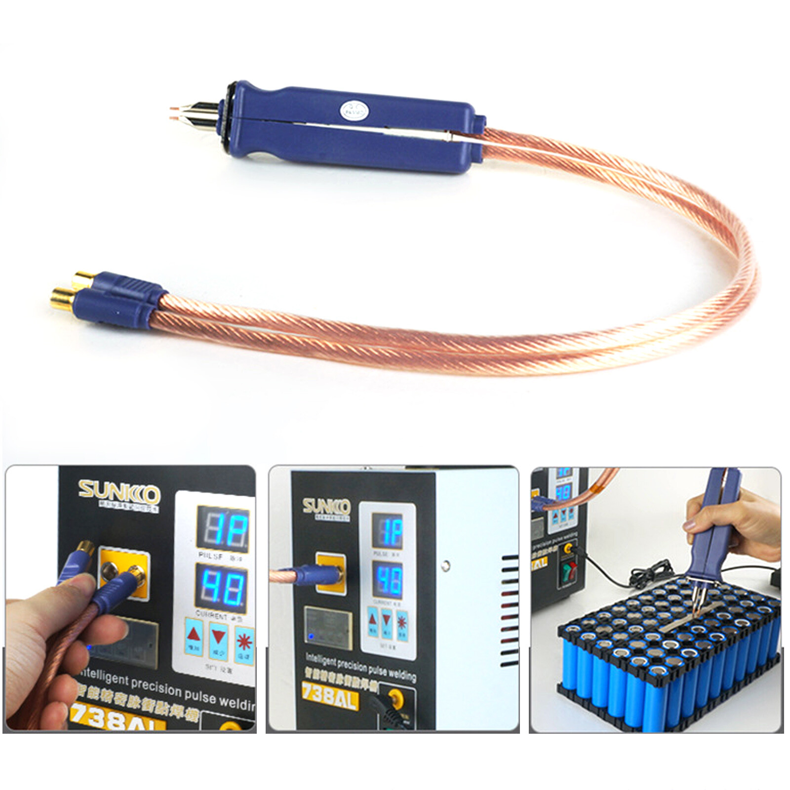 Hand-held Pulse Spot Welder Welding Machine f/ Battery Pack SUNKKO 737G 50A-900A