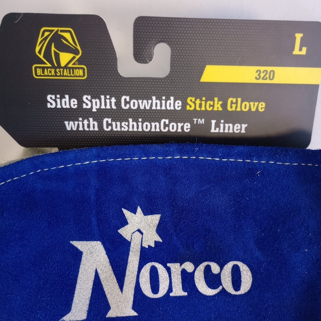 Black Stallion Cowhide Stick Welding Gloves w/CushionCore Liner 320 Large
