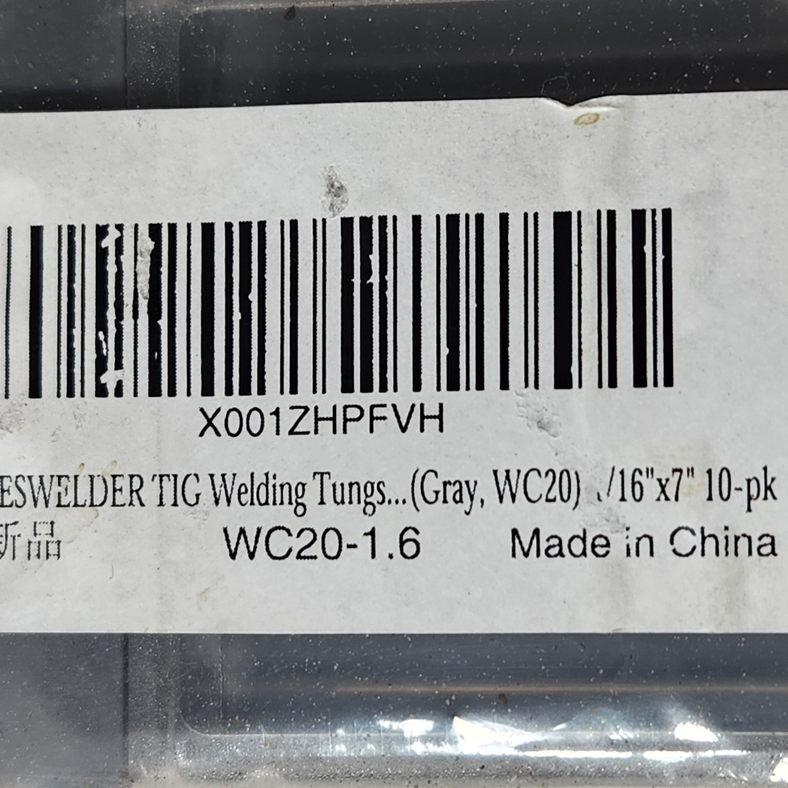 YESWELDER TIG Welding Tungsten Electrode 10Pcs 2% Ceriated 1/16″ x 7″ Gray WCe20