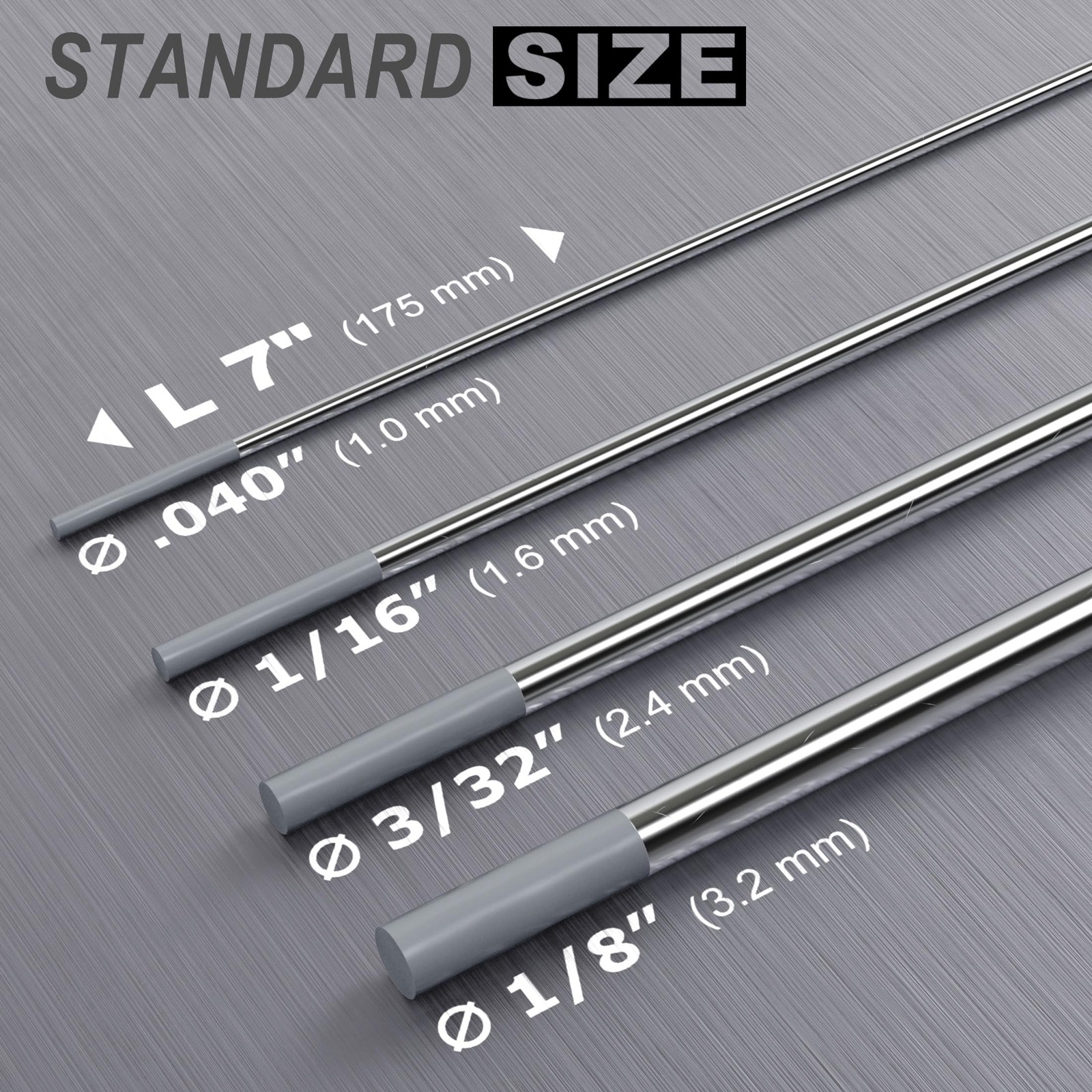 WelderElite TIG Welding Tungsten Electrode 10 Pack 1/16″ × 7″ (Gray – 2% Ceri…
