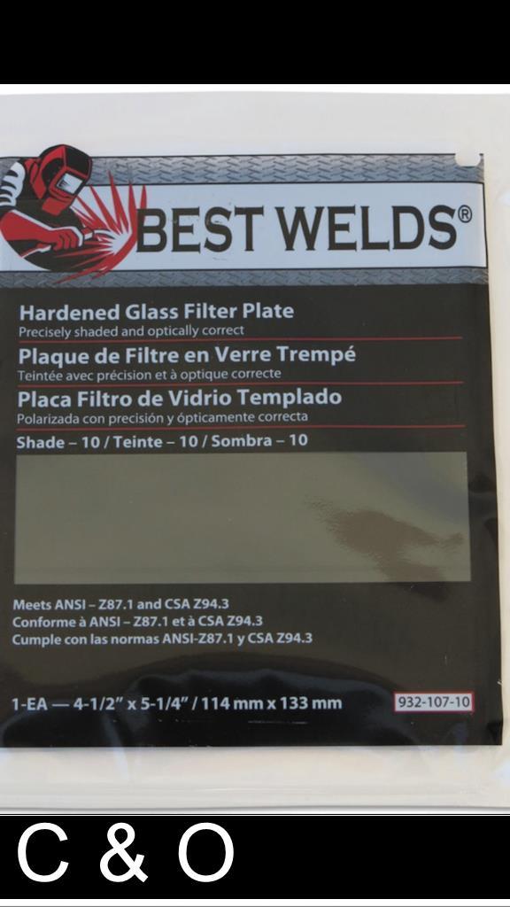 SHADE 8 WELDING FILTER PLATE 4.5 x 5.25 – HARDENED GLASS LENS for WELDING HELMET