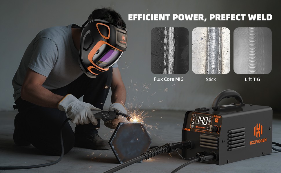 120A Gasless MIG/Lift TIG/Stick Welder with TIG Torch,110V 3in1 IGBT Inverter