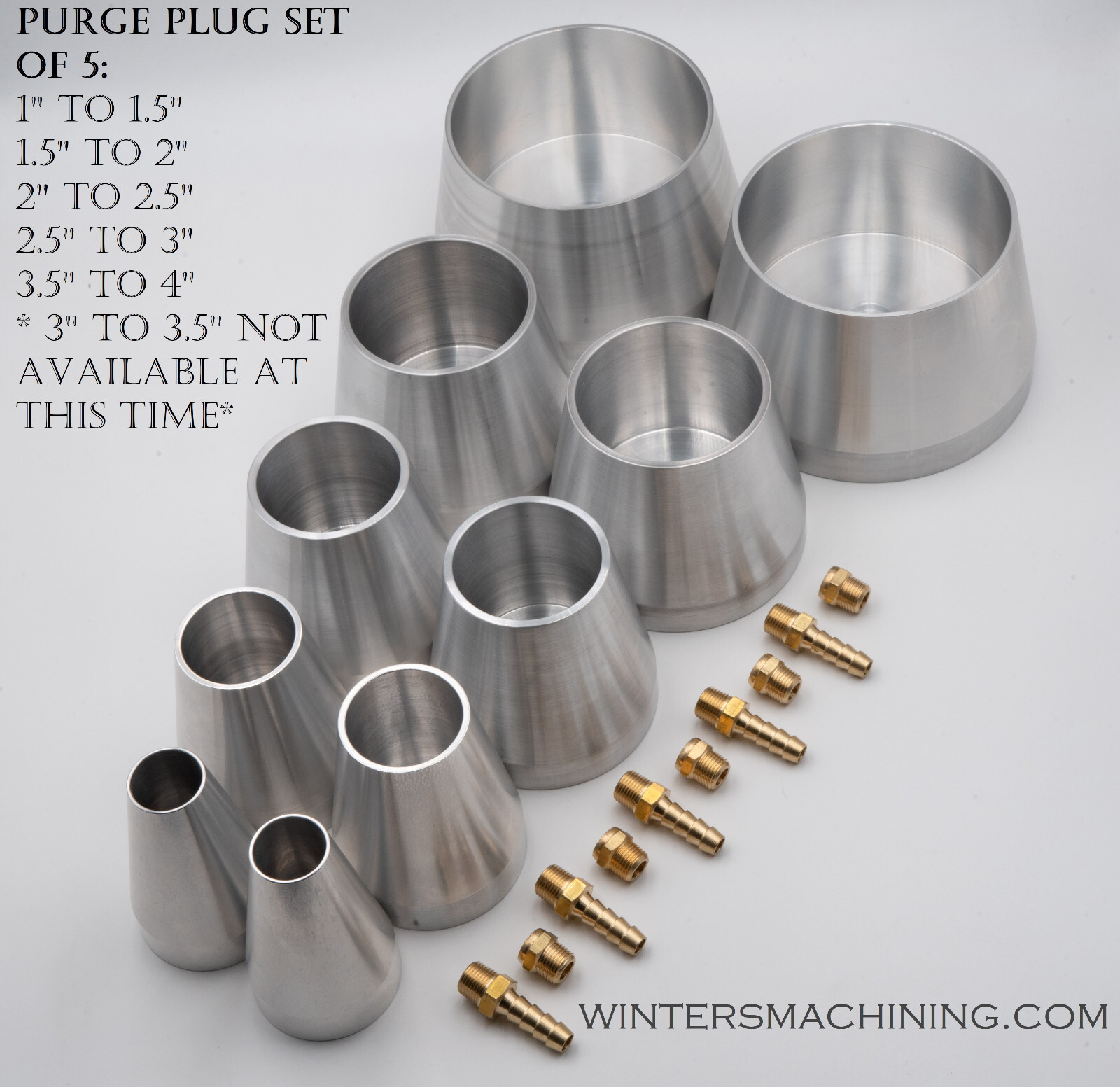 TIG Welding Back Purge Plugs Set of 7 Pairs 1/2″ to 4″
