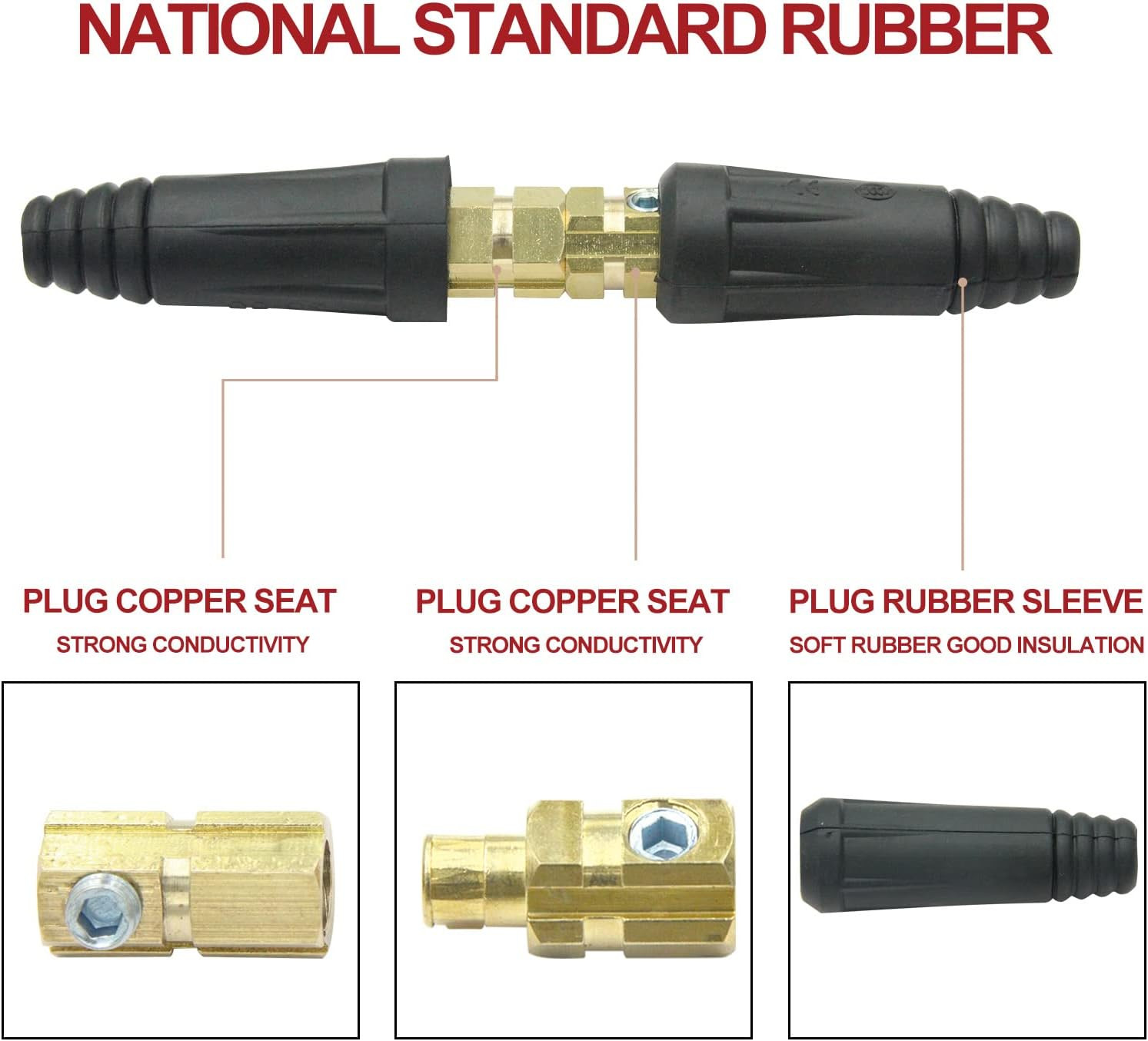 Welding Cable Quick Connector Pair DINSE-Style 35-50 2Set | 200Amp-300Amp (#4-#1