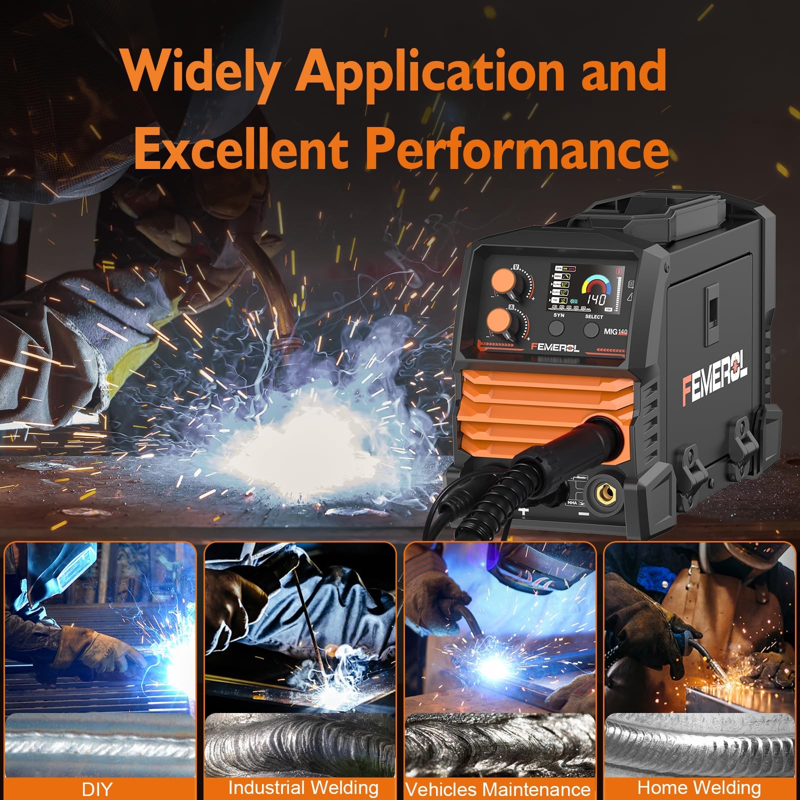 FEMEROL 140A 3 in 1 MIG Welder,Flux Core, MIG/Lift TIG/Stick Welding Machine …
