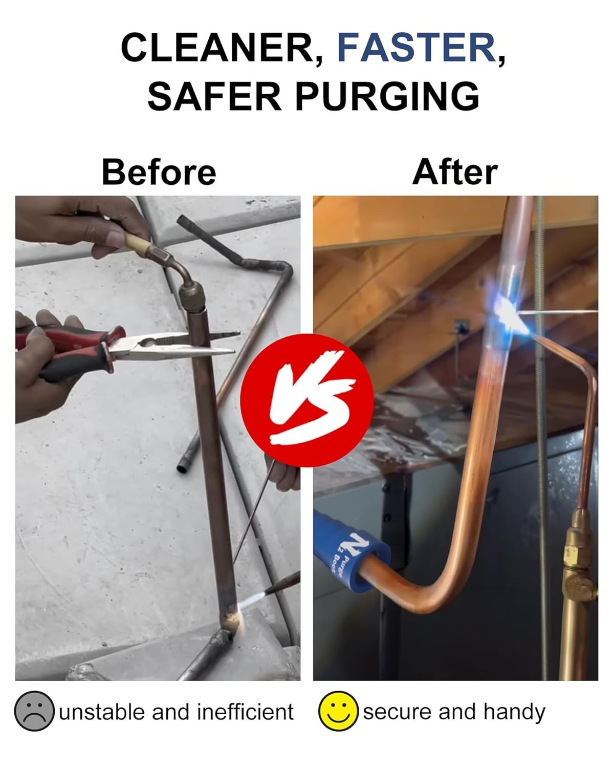 Nitrogen Purge Boot for HVAC Brazing – Hands-Free Low-Pressure Nitrogen Purge To