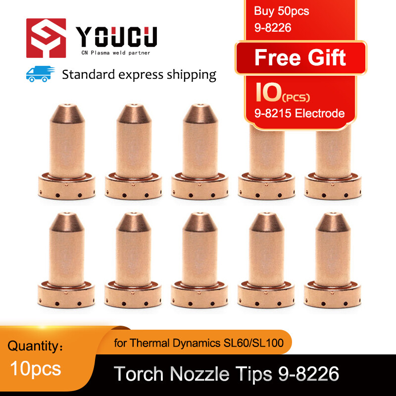 YOUCU 10pcs 9-8226 50A Plasma nozzle Tips For Thermal dynamics SL60 SL100 torch-