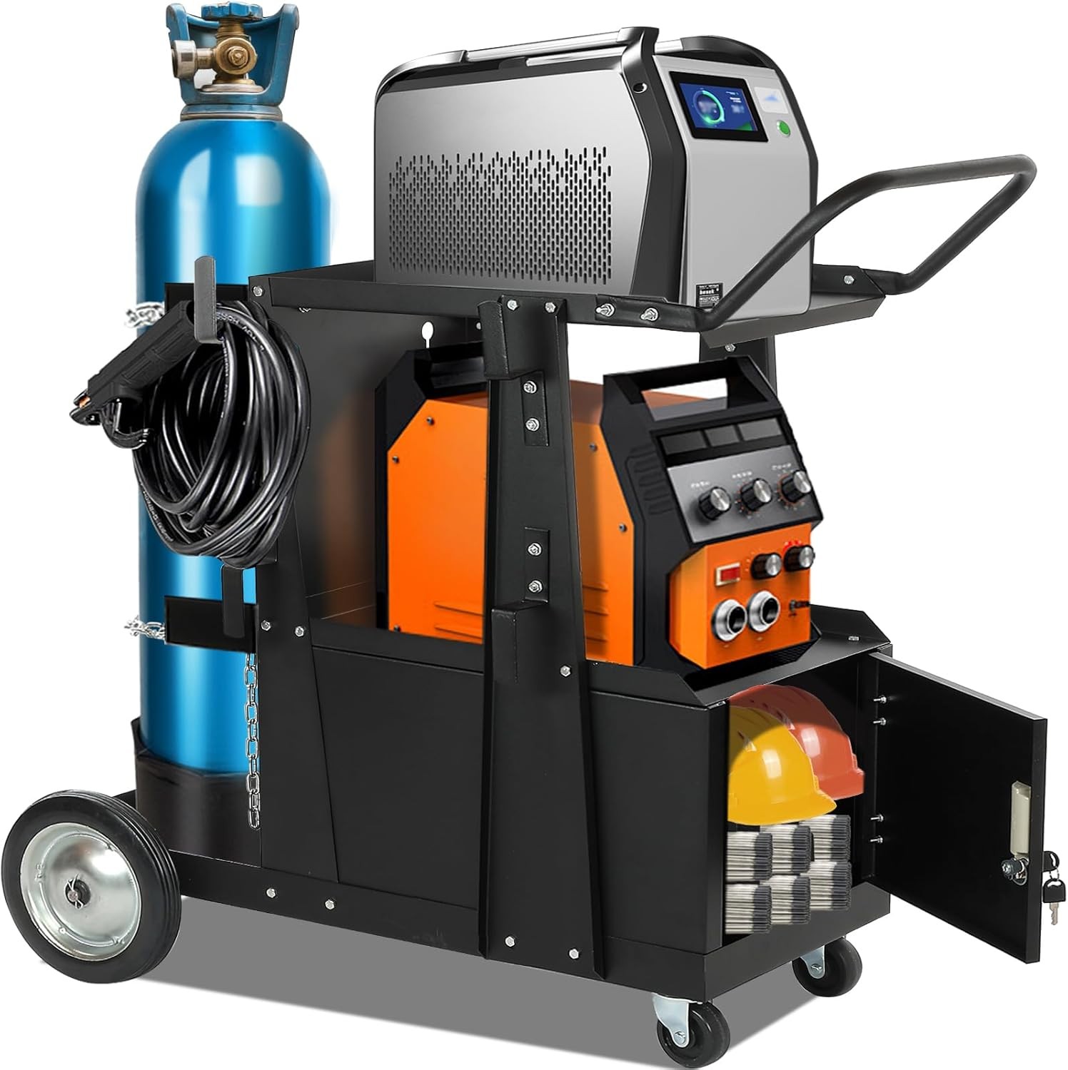 Welding Cart Heavy Duty Rolling Welder Carts W/ 360 Swivel Wheels New
